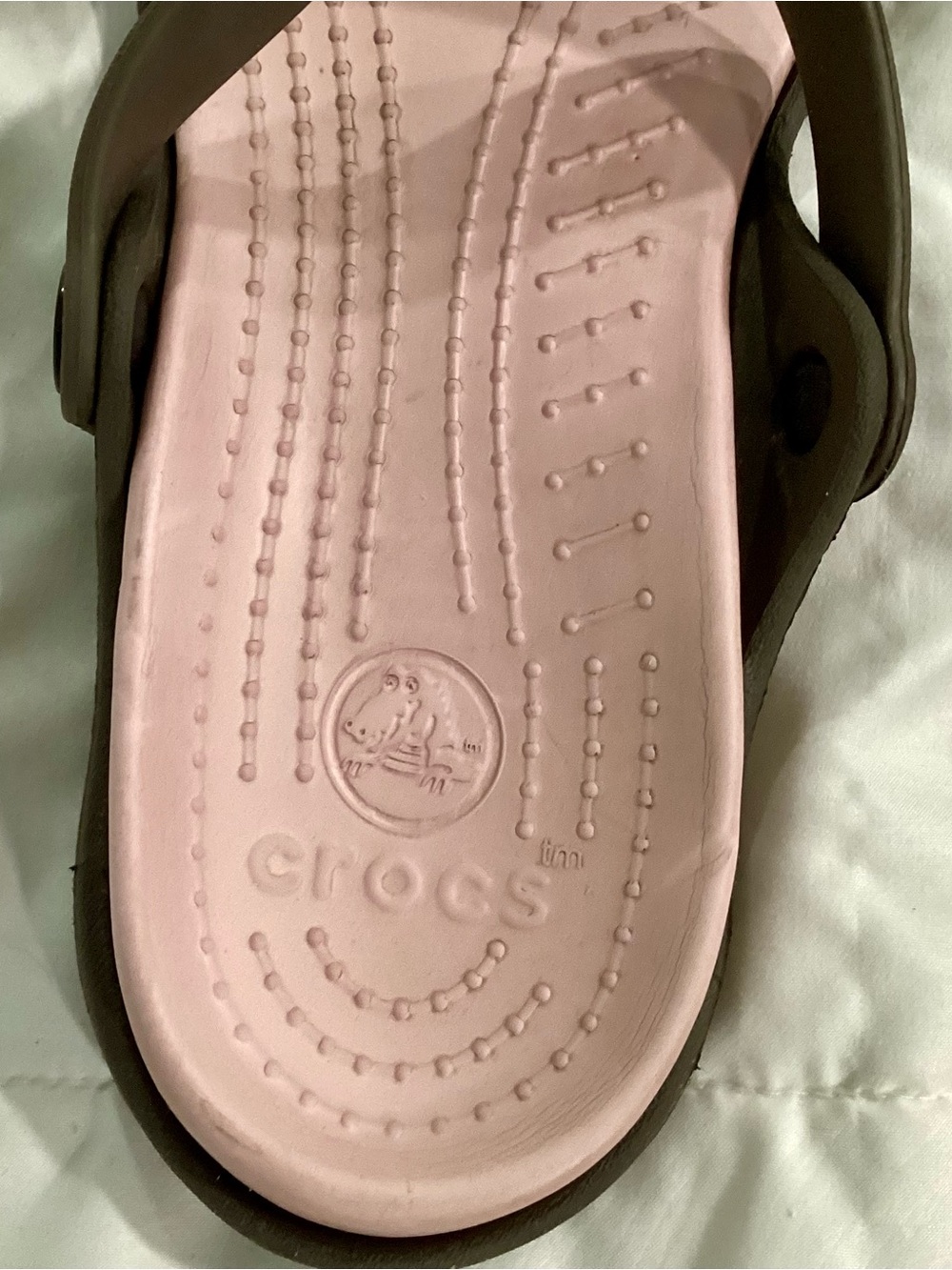 CROCS Women's Size 8 Cleo Sandals in Chocolate and Cotton Candy- Discontinued - Picture 7 of 13